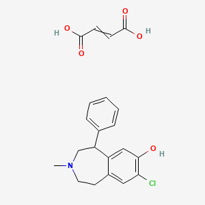 molecular formula C21H22ClNO5 B13639790 but-2-enedioic acid;8-chloro-3-methyl-5-phenyl-1,2,4,5-tetrahydro-3-benzazepin-7-ol 