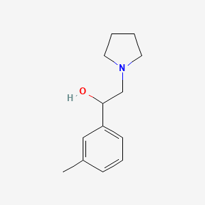 molecular formula C13H19NO B13639802 2-(Pyrrolidin-1-yl)-1-(m-tolyl)ethan-1-ol 