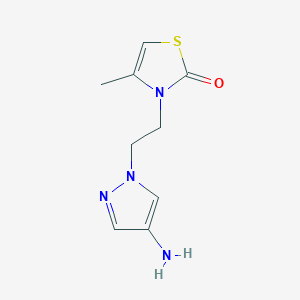 molecular formula C9H12N4OS B13639815 3-(2-(4-Amino-1h-pyrazol-1-yl)ethyl)-4-methylthiazol-2(3h)-one 