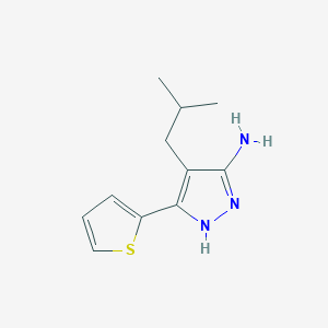 molecular formula C11H15N3S B13639832 4-Isobutyl-3-(thiophen-2-yl)-1h-pyrazol-5-amine 