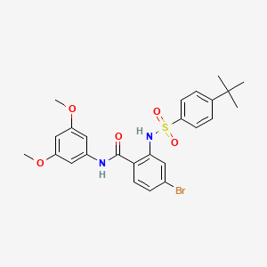 molecular formula C25H27BrN2O5S B13639833 4-Bromo-2-((4-(tert-butyl)phenyl)sulfonamido)-N-(3,5-dimethoxyphenyl)benzamide 