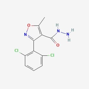 molecular formula C11H9Cl2N3O2 B1363988 3-(2,6-Dichlorophenyl)-5-methyl-1,2-oxazole-4-carbohydrazide CAS No. 263255-98-7