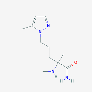 molecular formula C11H20N4O B13639894 2-Methyl-5-(5-methyl-1h-pyrazol-1-yl)-2-(methylamino)pentanamide 