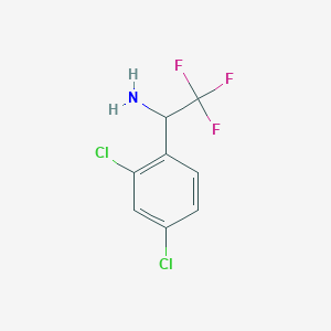 molecular formula C8H6Cl2F3N B13639908 1-(2,4-Dichloro-phenyl)-2,2,2-trifluoro-ethylamine 