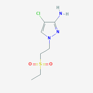 molecular formula C7H12ClN3O2S B13639918 4-Chloro-1-(2-(ethylsulfonyl)ethyl)-1h-pyrazol-3-amine 