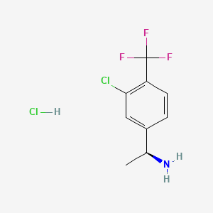 molecular formula C9H10Cl2F3N B13639930 (S)-1-(3-Chloro-4-(trifluoromethyl)phenyl)ethan-1-amine hydrochloride 