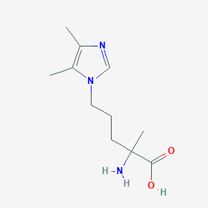 molecular formula C11H19N3O2 B13640018 2-Amino-5-(4,5-dimethyl-1h-imidazol-1-yl)-2-methylpentanoic acid 