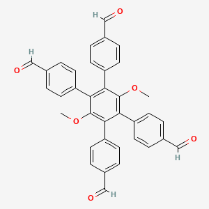 molecular formula C36H26O6 B13640023 4-[2,4,5-tris(4-formylphenyl)-3,6-dimethoxyphenyl]benzaldehyde 