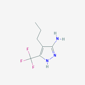 molecular formula C7H10F3N3 B13640056 4-propyl-3-(trifluoromethyl)-1H-pyrazol-5-amine 