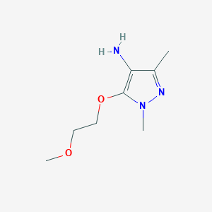 molecular formula C8H15N3O2 B13640086 5-(2-Methoxyethoxy)-1,3-dimethyl-1h-pyrazol-4-amine 