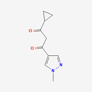 molecular formula C10H12N2O2 B13640118 1-Cyclopropyl-3-(1-methyl-1h-pyrazol-4-yl)propane-1,3-dione 