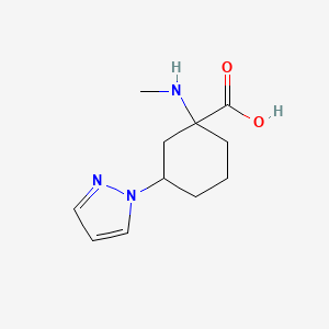 1-(Methylamino)-3-(1h-pyrazol-1-yl)cyclohexane-1-carboxylic acid