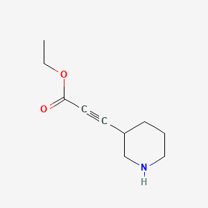 molecular formula C10H15NO2 B13640240 Ethyl 3-(piperidin-3-yl)prop-2-ynoate 