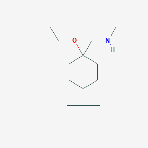 molecular formula C15H31NO B13640248 1-(4-(Tert-butyl)-1-propoxycyclohexyl)-N-methylmethanamine 