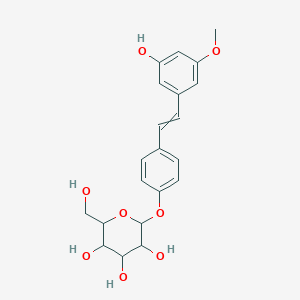 beta-D-Glucopyranoside, 4-[2-(3-hydroxy-5-methoxyphenyl)ethenyl]phenyl, (E)-; 4-[(1E)-2-(3-Hydroxy-5-methoxyphenyl)ethenyl]phenyl beta-D-glucopyranoside