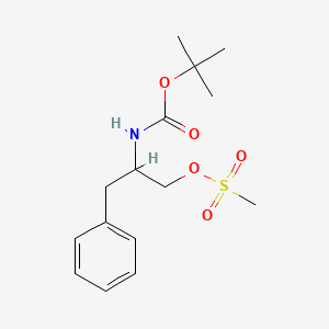 molecular formula C15H23NO5S B13640254 2-[(tert-Butoxycarbonyl)amino]-3-phenylpropyl methanesulfonate CAS No. 134807-64-0