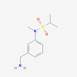 molecular formula C11H18N2O2S B13640264 n-(3-(Aminomethyl)phenyl)-N-methylpropane-2-sulfonamide 