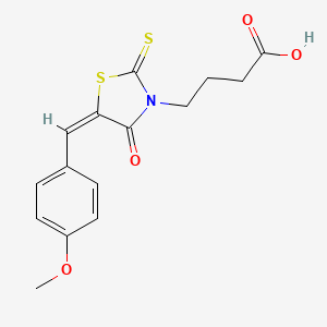 molecular formula C15H15NO4S2 B13640272 3-Thiazolidinebutanoic acid, 5-[(4-methoxyphenyl)methylene]-4-oxo-2-thioxo-, (5Z)- 