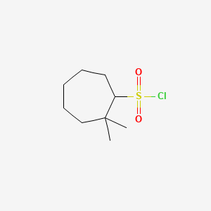 molecular formula C9H17ClO2S B13640279 2,2-Dimethylcycloheptane-1-sulfonyl chloride 