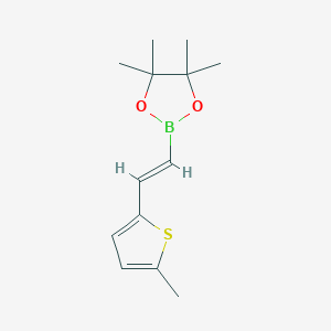 molecular formula C13H19BO2S B13640302 4,4,5,5-Tetramethyl-2-[2-(5-methylthiophen-2-yl)ethenyl]-1,3,2-dioxaborolane 