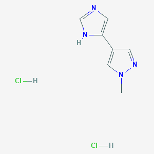 molecular formula C7H10Cl2N4 B13640308 4-(1H-Imidazol-4-yl)-1-methyl-1H-pyrazole dihydrochloride 