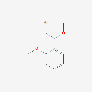 molecular formula C10H13BrO2 B13640348 1-(2-Bromo-1-methoxyethyl)-2-methoxybenzene 