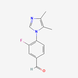 molecular formula C12H11FN2O B13640351 4-(4,5-Dimethyl-1h-imidazol-1-yl)-3-fluorobenzaldehyde 