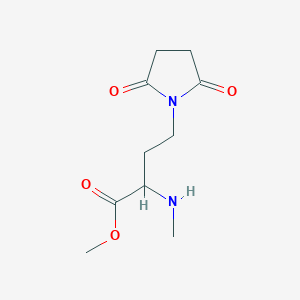 molecular formula C10H16N2O4 B13640357 Methyl 4-(2,5-dioxopyrrolidin-1-yl)-2-(methylamino)butanoate 