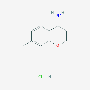 molecular formula C10H14ClNO B13640358 7-Methylchroman-4-amine hydrochloride 