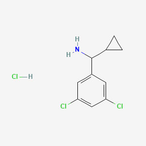 molecular formula C10H12Cl3N B13640359 Cyclopropyl(3,5-dichlorophenyl)methanamine hydrochloride 