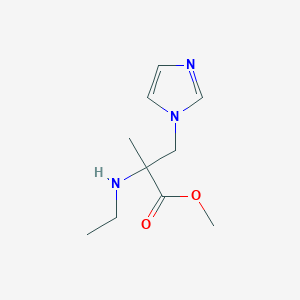 molecular formula C10H17N3O2 B13640376 Methyl 2-(ethylamino)-3-(1h-imidazol-1-yl)-2-methylpropanoate 