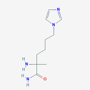 molecular formula C10H18N4O B13640394 2-Amino-6-(1h-imidazol-1-yl)-2-methylhexanamide 