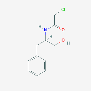 molecular formula C11H14ClNO2 B13640419 2-Chloro-N-(1-hydroxy-3-phenylpropan-2-YL)acetamide 