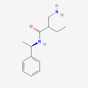 molecular formula C13H20N2O B13640426 2-(Aminomethyl)-N-((R)-1-phenylethyl)butanamide 