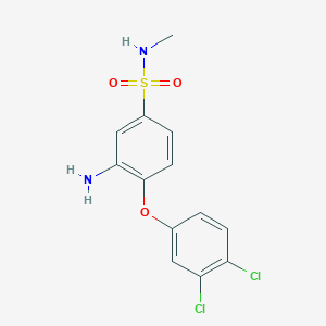 molecular formula C13H12Cl2N2O3S B13640455 3-amino-4-(3,4-dichlorophenoxy)-N-methylbenzene-1-sulfonamide 