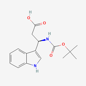 molecular formula C16H20N2O4 B13640463 (3R)-3-{[(tert-butoxy)carbonyl]amino}-3-(1H-indol-3-yl)propanoic acid CAS No. 329013-10-7