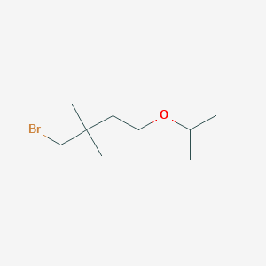 molecular formula C9H19BrO B13640503 1-Bromo-4-isopropoxy-2,2-dimethylbutane 