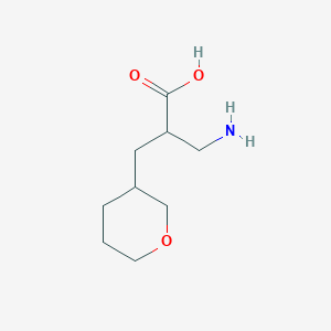 molecular formula C9H17NO3 B13640514 3-Amino-2-[(oxan-3-yl)methyl]propanoic acid 