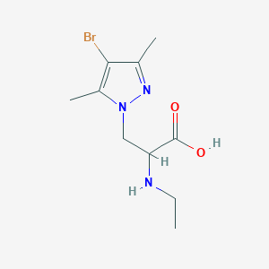 molecular formula C10H16BrN3O2 B13640533 3-(4-Bromo-3,5-dimethyl-1h-pyrazol-1-yl)-2-(ethylamino)propanoic acid 