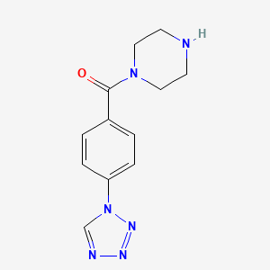 molecular formula C12H14N6O B13640550 1-[4-(1H-tetrazol-1-yl)benzoyl]piperazine 