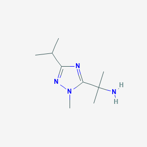 molecular formula C9H18N4 B13640557 2-(3-Isopropyl-1-methyl-1h-1,2,4-triazol-5-yl)propan-2-amine 