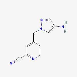 molecular formula C10H9N5 B13640568 4-((4-Amino-1h-pyrazol-1-yl)methyl)picolinonitrile 