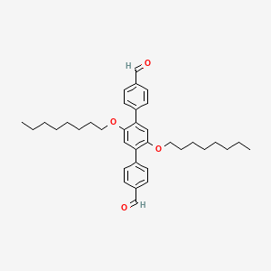 molecular formula C36H46O4 B13640588 4-[4-(4-formylphenyl)-2,5-dioctoxyphenyl]benzaldehyde 