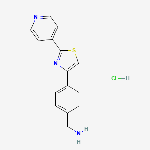 (4-(2-(Pyridin-4-yl)thiazol-4-yl)phenyl)methanamine hydrochloride