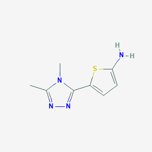 molecular formula C8H10N4S B13640600 5-(4,5-Dimethyl-4h-1,2,4-triazol-3-yl)thiophen-2-amine 