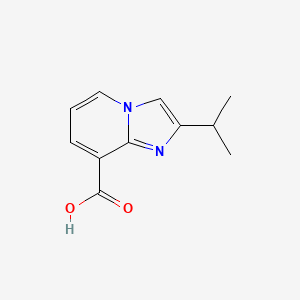 molecular formula C11H12N2O2 B13640613 Imidazo[1,2-a]pyridine-8-carboxylic acid,2-(1-methylethyl)- 