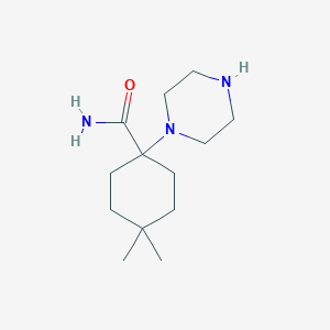 4,4-Dimethyl-1-(piperazin-1-yl)cyclohexane-1-carboxamide