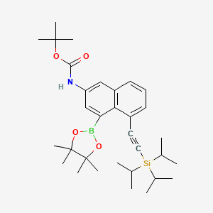 tert-Butyl (4-(4,4,5,5-tetramethyl-1,3,2-dioxaborolan-2-yl)-5-((triisopropylsilyl)ethynyl)naphthalen-2-yl)carbamate