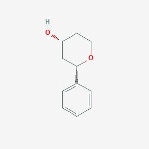 molecular formula C11H14O2 B13640690 rac-(2R,4S)-2-phenyloxan-4-ol 