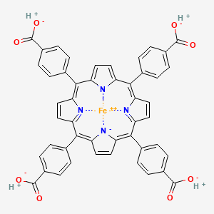 molecular formula C48H28FeN4O8 B13640713 hydron;iron(2+);4-[10,15,20-tris(4-carboxylatophenyl)porphyrin-22,24-diid-5-yl]benzoate 